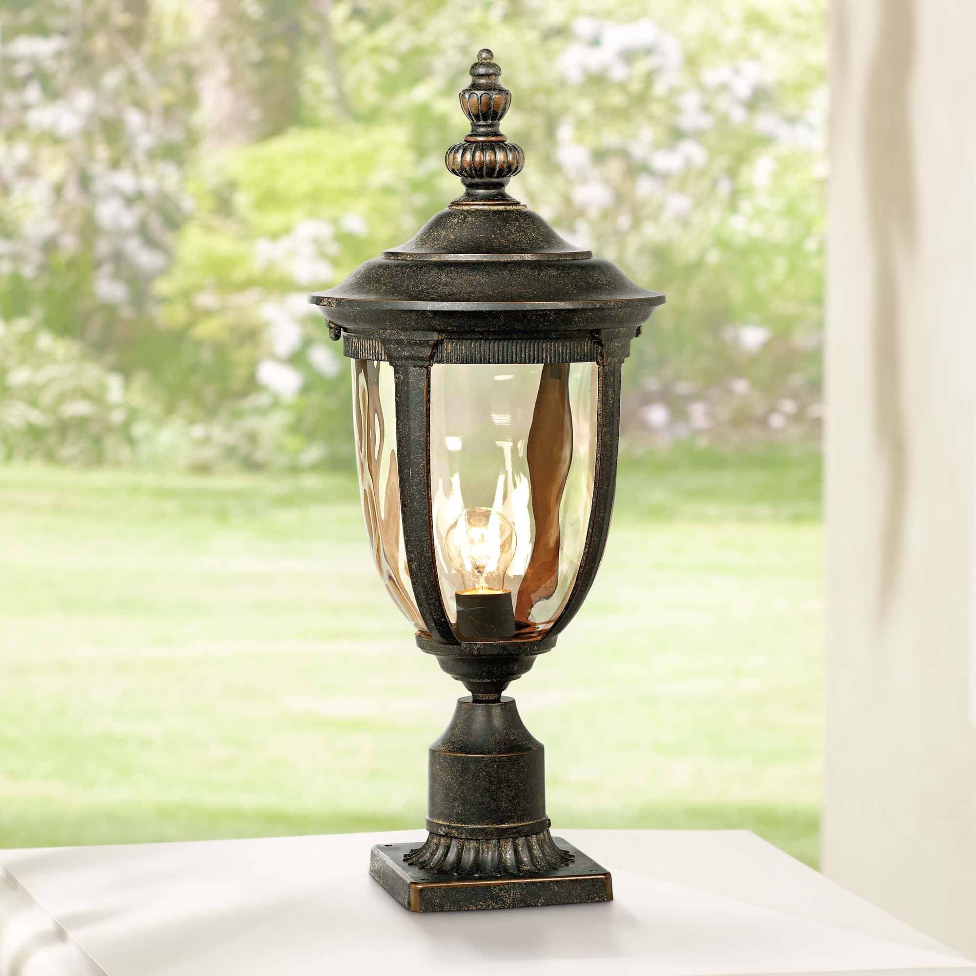 John Timberland Bellagio 22 3/4" High Bronze Post Light with Pier Mount Adapter John Timberland Bellagio 22 3/4" High Bronze Post Light with Pier Mount Adapter