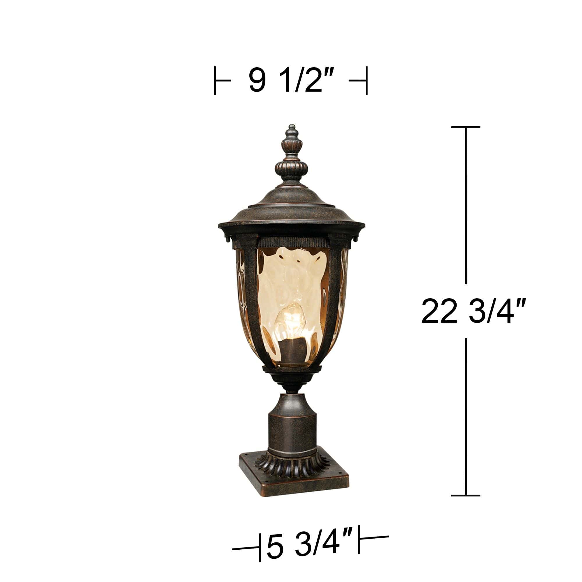 John Timberland Bellagio 22 3/4" High Bronze Post Light with Pier Mount Adapter John Timberland Bellagio 22 3/4" High Bronze Post Light with Pier Mount Adapter - Image 2