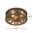 John Timberland Casa Seville 12" Wide Walnut Indoor-Outdoor Ceiling Light
