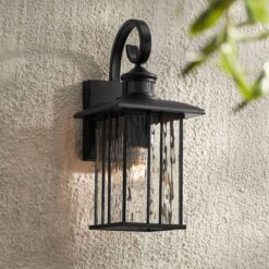 John Timberland Deaver 15 1/2" Matte Black Motion Sensor Outdoor Wall Light