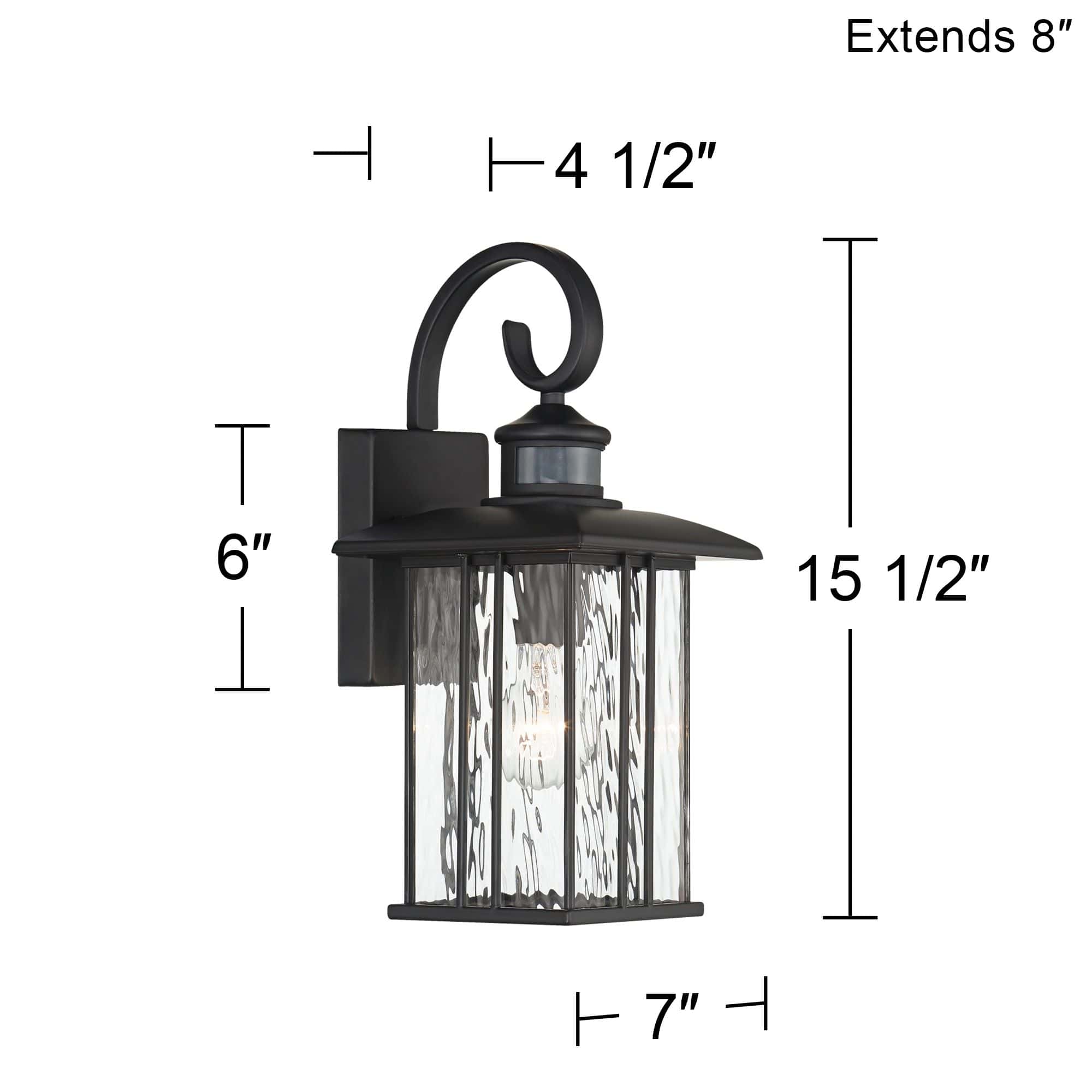 John Timberland Deaver 15 1/2" Matte Black Motion Sensor Outdoor Wall Light John Timberland Deaver 15 1/2" Matte Black Motion Sensor Outdoor Wall Light - Image 2