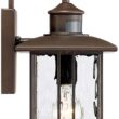 John Timberland Deaver 15 1/4" High Bronze Motion Sensor Outdoor Wall Light Set of 2