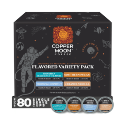 Copper Moon Single Serve Coffee Pods For Keurig K-Cup Brewers, Light/Medium Roast, Flavored Variety Pack, 80 Count