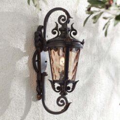 John Timberland Casa Marseille 19" Bronze Scroll Outdoor Wall Light