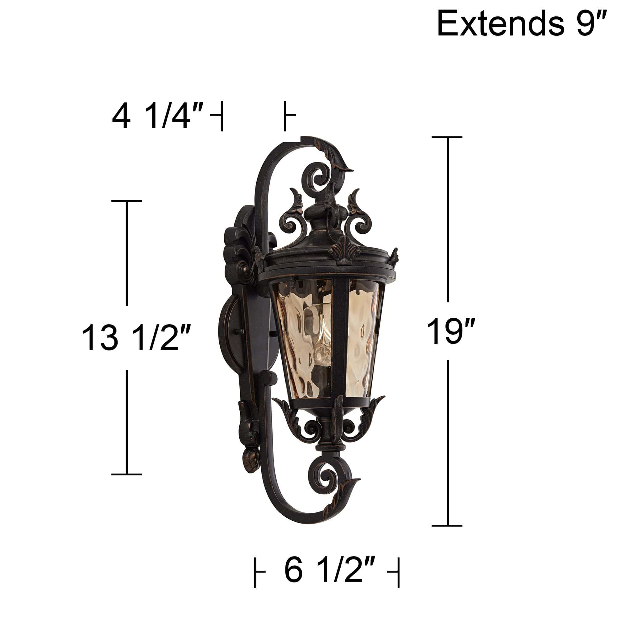 John Timberland Casa Marseille 19" Bronze Scroll Outdoor Wall Light John Timberland Casa Marseille 19" Bronze Scroll Outdoor Wall Light - Image 3