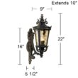 John Timberland Casa Marseille 22" High Bronze Outdoor Wall Lig