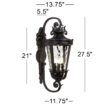 John Timberland Casa Marseille 27 1/2" High Black Outdoor Wall Light