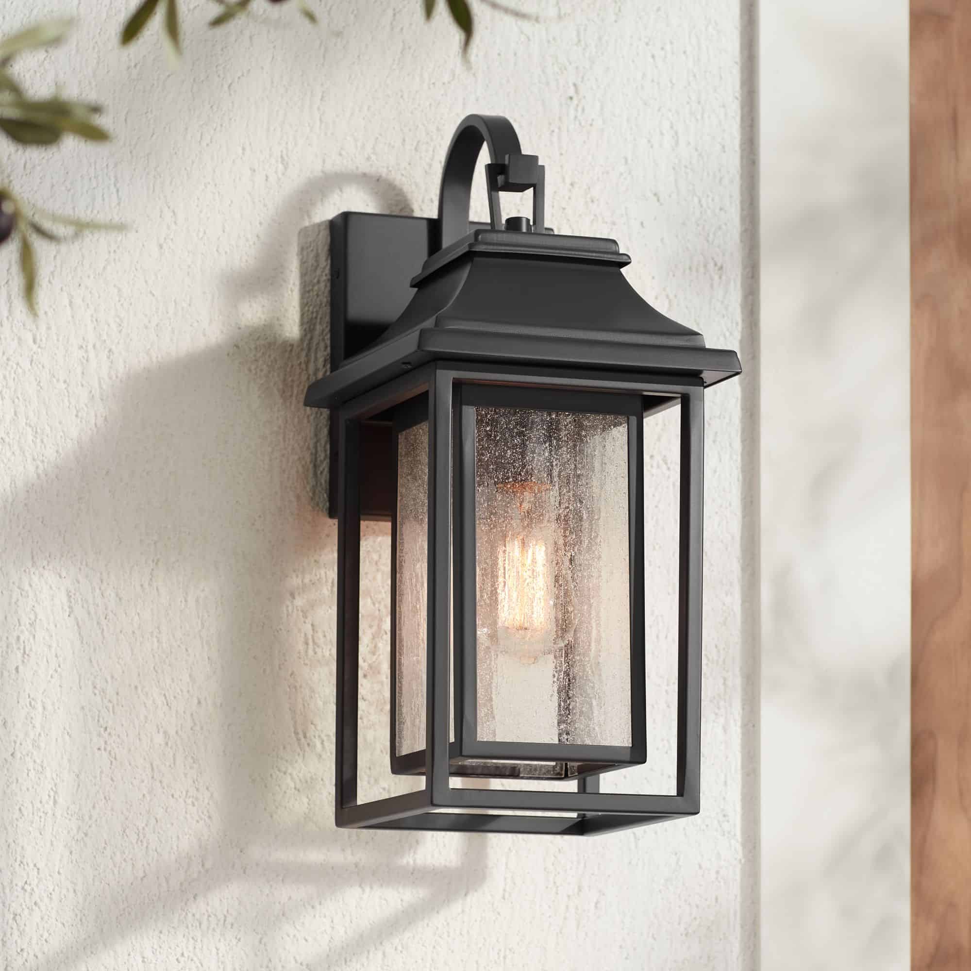 John Timberland Cecile 18 1/4" Bronze Lantern Box Outdoor Wall Light John Timberland Cecile 18 1/4" Bronze Lantern Box Outdoor Wall Light