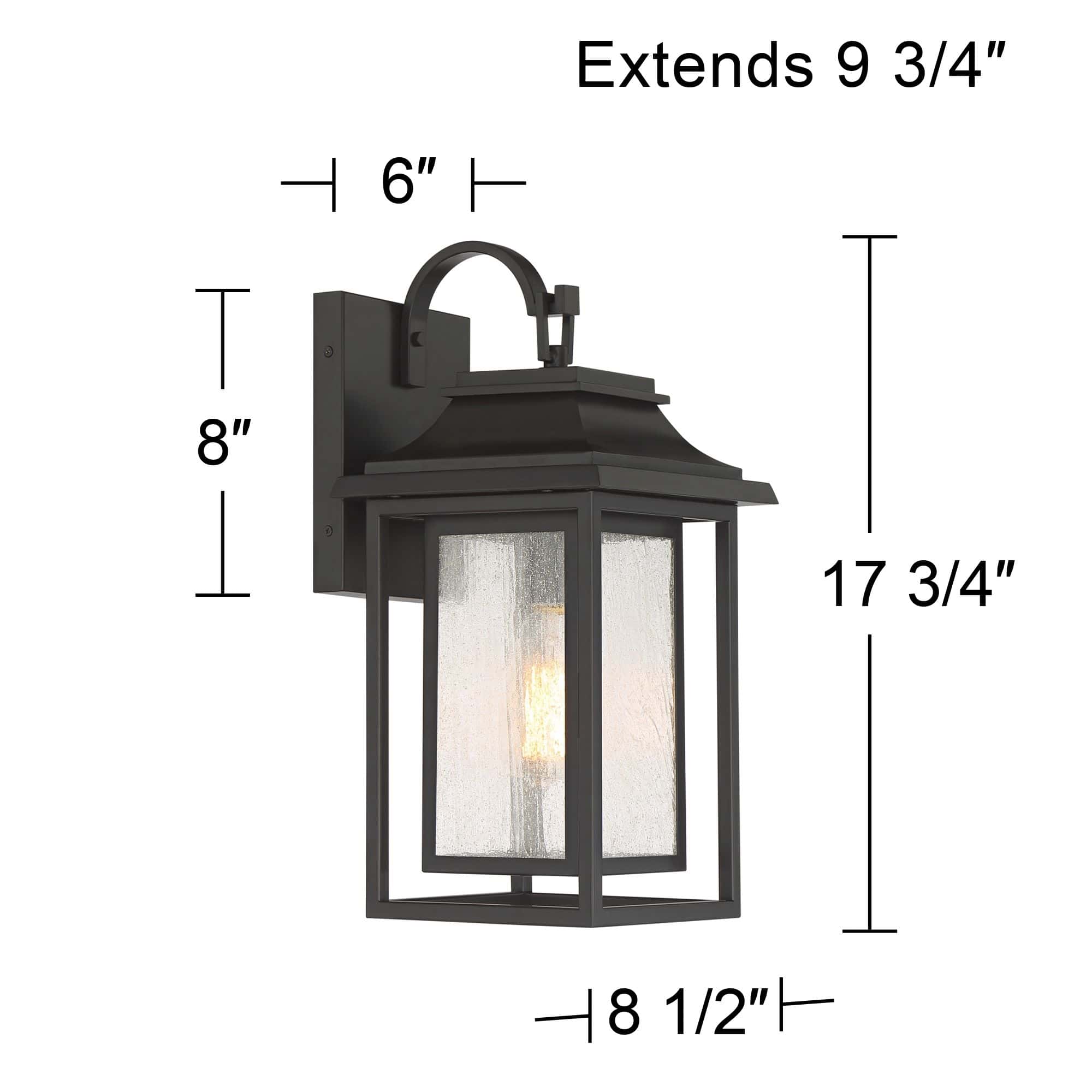 John Timberland Cecile 18 1/4" Bronze Lantern Box Outdoor Wall Light John Timberland Cecile 18 1/4" Bronze Lantern Box Outdoor Wall Light - Image 2