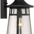 John Timberland Clement 15" Black Outdoor Wall Lantern Lights Set of 2