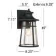 John Timberland Clement 15" Black Outdoor Wall Lantern Lights Set of 2