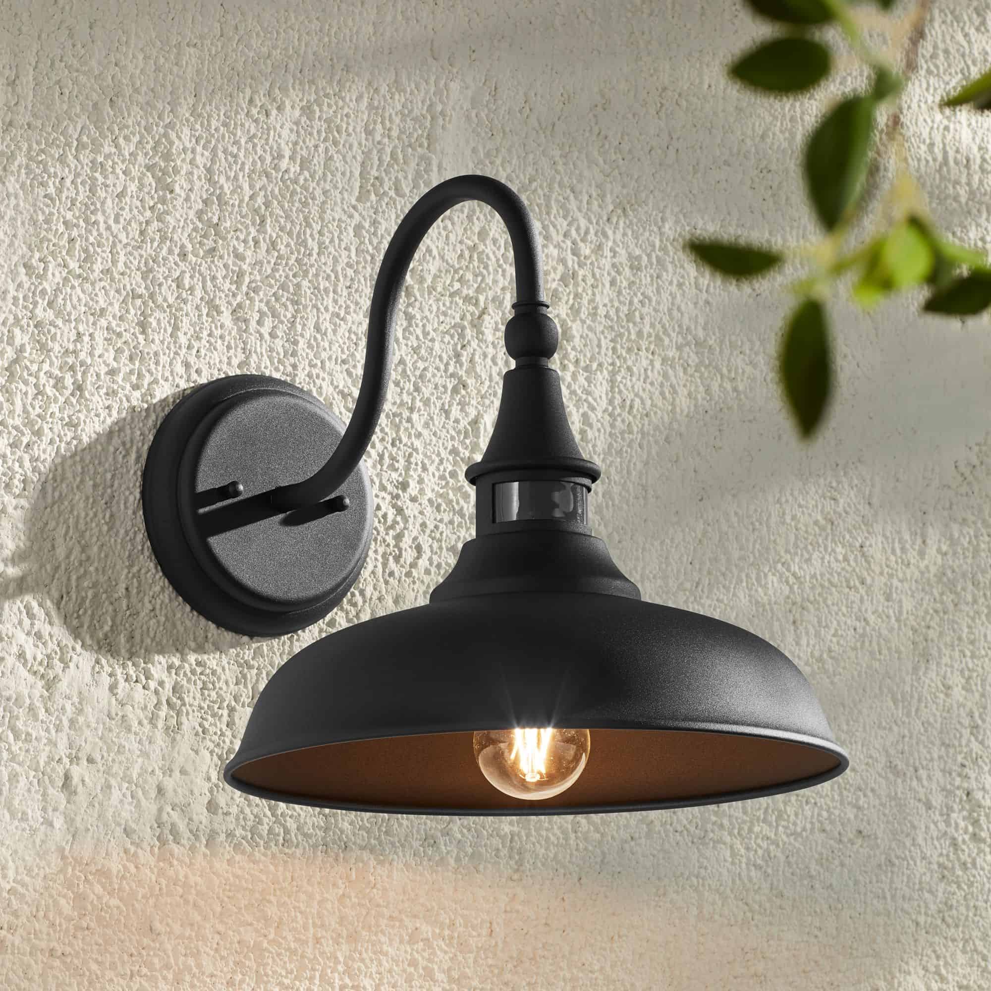 John Timberland Gough 12 1/2" Black Motion Sensor Outdoor Barn Light John Timberland Gough 12 1/2" Black Motion Sensor Outdoor Barn Light