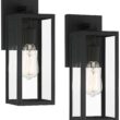 John Timberland Titan 14 1/4" Mystic Black Outdoor Lights Set of 2