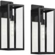 John Timberland Titan 20" Mystic Black Outdoor Wall Lights Set of 2