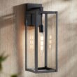 John Timberland Titan 20" Mystic Black Outdoor Wall Lights Set of 2