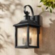 John Timberland Moray Bay 17 3/4" High Black 3-Light Outdoor Wall Light