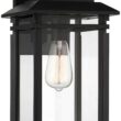 North House 16" High Matte Black and Glass Outdoor Wall Light