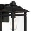 North House 16" High Matte Black and Glass Outdoor Wall Light