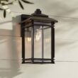North House 16" High Matte Black and Glass Outdoor Wall Light