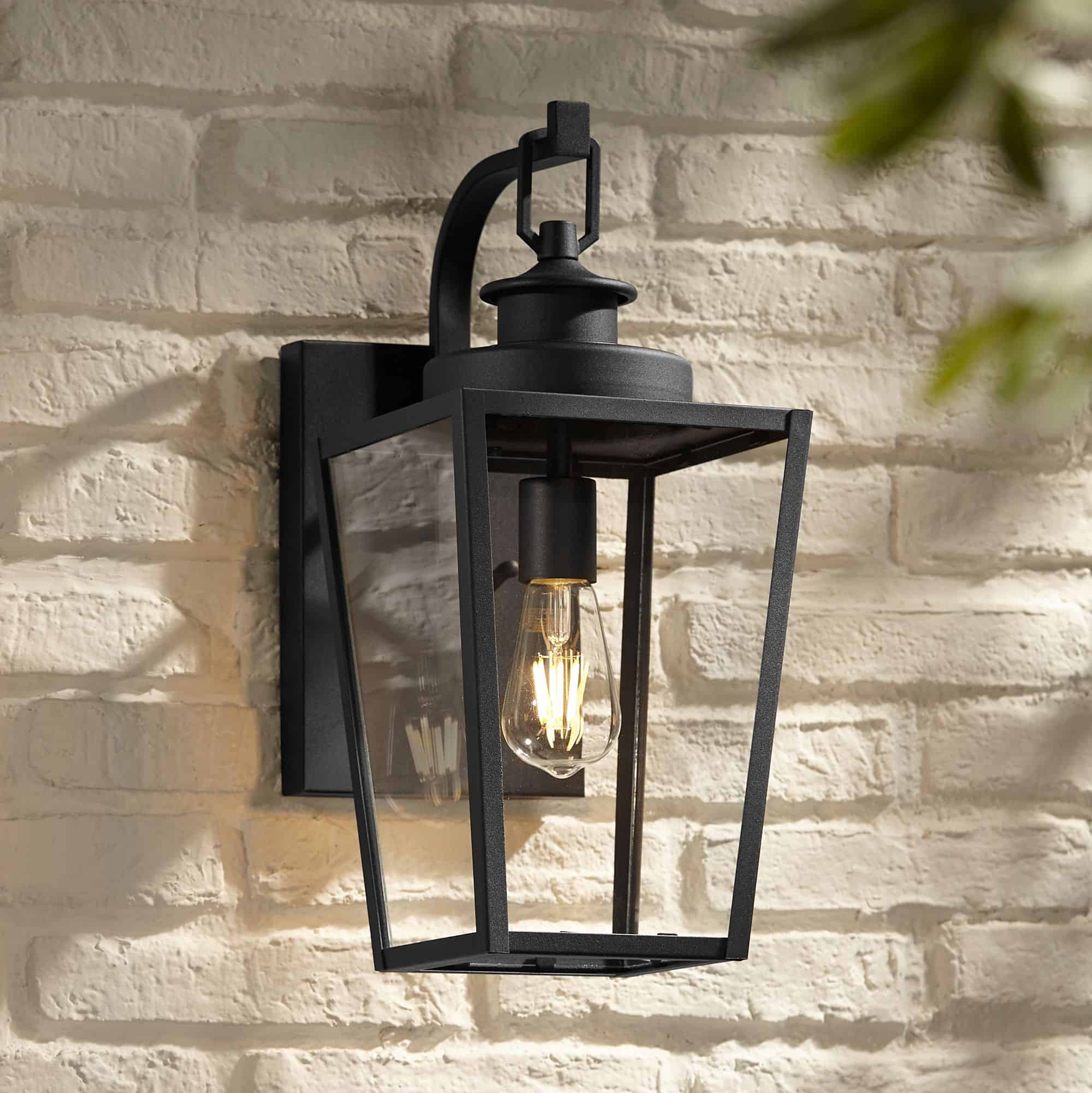 Possini Euro Ackerly 17 1/4" High Textured Black Outdoor Wall Light Possini Euro Ackerly 17 1/4" High Textured Black Outdoor Wall Light