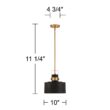 Possini Euro Courtney 10" Soft Gold Matte Black Mini Pendant Light