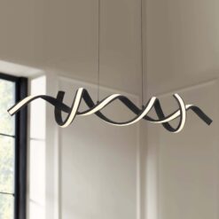 Possini Euro Helix 46" Sand Black Modern LED Spiral Island Pendant