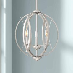 Possini Euro Spherical 16" Wide Brushed Nickel 3-Light Globe Pendant