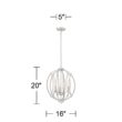 Possini Euro Spherical 16" Wide Brushed Nickel 3-Light Globe Pendant