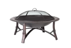 Fire Sense 35-in W Bronze Steel Wood-Burning Fire Pit