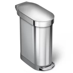 Simplehuman 45-Liter Brushed Stainless Steel Indoor Kitchen Step Trash Can