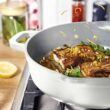 Beautiful All-in-One 4 QT Hero Pan with Steam Insert, 3 Pc Set, White Icing by Drew Barrymore