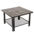Nature Spring 6-Piece Fire Pit Table 30-in W Black Steel Wood-Burning Fire Pit