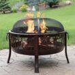 Sunnydaze Decor 34-in W Bronze Steel Wood-Burning Fire Pit