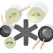 Beautiful 12pc Ceramic Non-Stick Cookware Set, Sage Green by Drew Barrymore