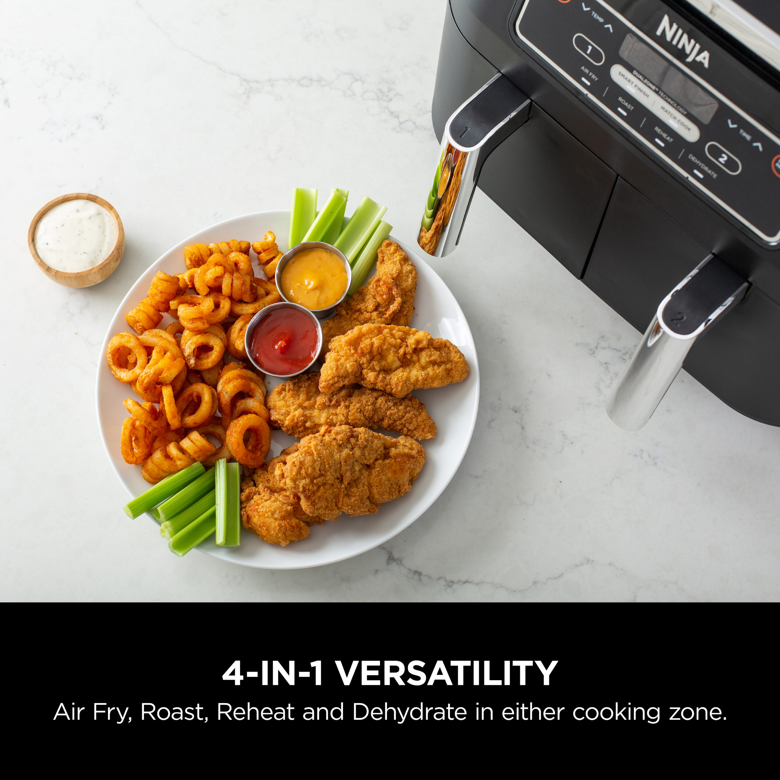 Ninja Foodi DZ100 4-in-1, 8-qt., 2-Basket Air Fryer with DualZone Technology Ninja Foodi DZ100 4-in-1, 8-qt., 2-Basket Air Fryer with DualZone Technology - Image 10