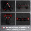 BalanceFrom 60LB 4-in-1 Portable Changeable Dumbbell, Barbell, and Kettlebell Set with Adjustable Weights