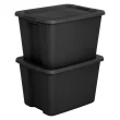 Sterilite 18 Gallon Tote Box Plastic Adult, Black, Set of 8