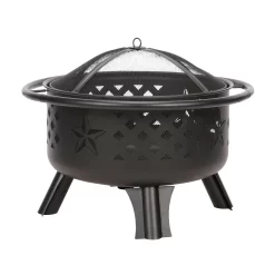 Master Forge 30-in W Black Steel Wood-Burning Fire Pit