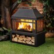 Deko Living 40inch Metal Wood Burner Fireplace