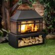 Deko Living 40inch Metal Wood Burner Fireplace