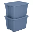 Sterilite 18 Gallon Tote Box Plastic Adult, Blue Moonlight, Set of 8