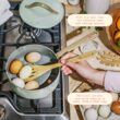 Beautiful 12pc Ceramic Non-Stick Cookware Set, Sage Green by Drew Barrymore