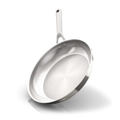 Ninja C90030 Everclad Commercial-Grade Stainless Steel 12" Fry Pan, Tri-Ply Pans, Oven Safe to 600°F, PTFE Safe, Stainless