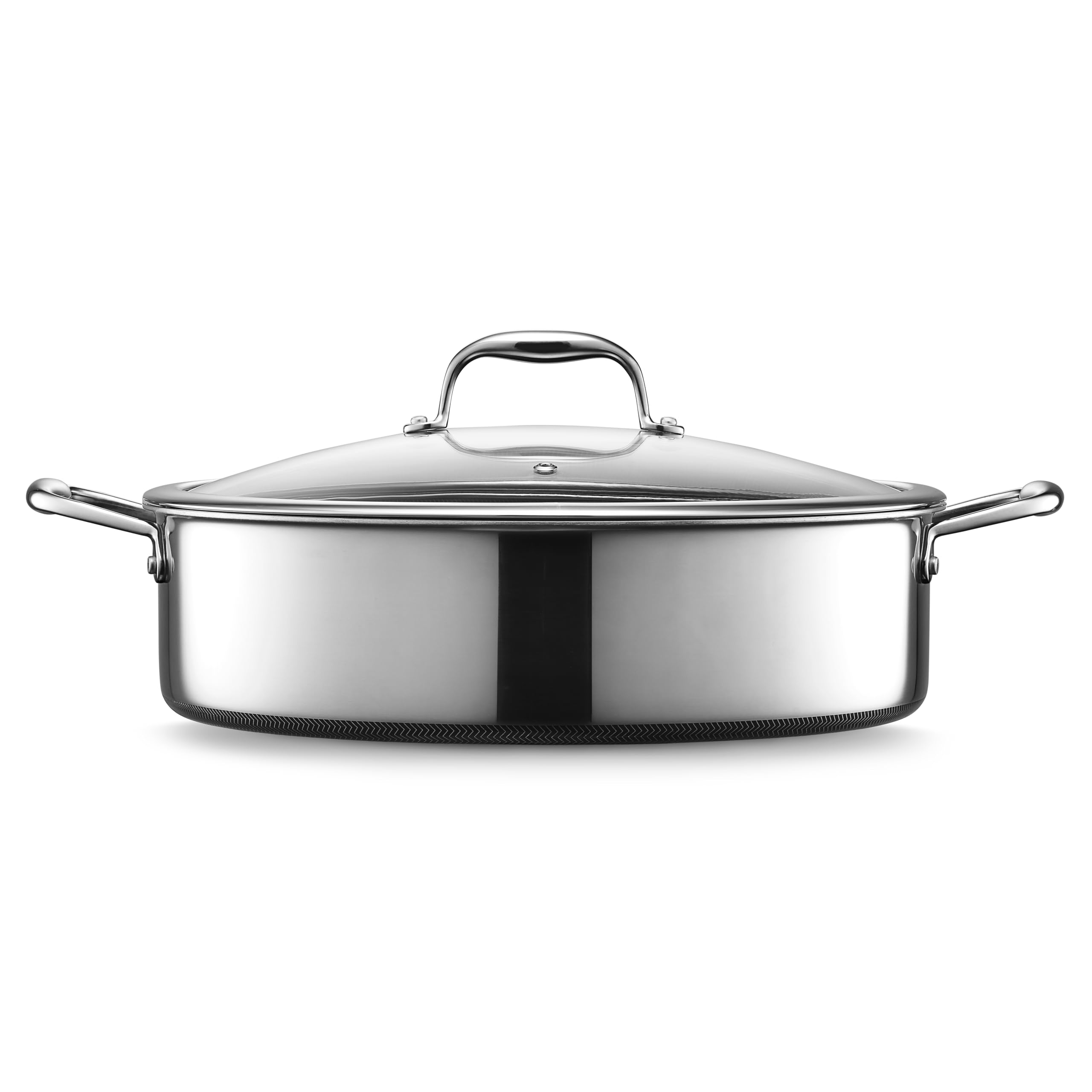 HexClad Hybrid Nonstick Sauté Pan and Lid, Chicken Fryer, 7-Quart, Dishwasher and Oven-Safe, Compatible with All Cooktops HexClad Hybrid Nonstick Sauté Pan and Lid, Chicken Fryer, 7-Quart, Dishwasher and Oven-Safe, Compatible with All Cooktops - Image 6