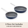 Calphalon Premier Ceramic Nonstick 8" and 10" Frying Pan Set, Midnight Blue