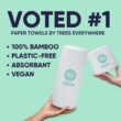 Cloud Paper Save Trees Co.Bamboo Paper Towels 12pk - 1800 Sheets Unbleached Paper Towels Rolls Ultra Absorbent