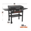Blackstone 1883 Original 28” Griddle with Integrated Protective Hood and Counter Height Side Shelves, Powder Coated Steel, Black Blackstone 1883 Original 28” Griddle with Integrated Protective Hood and Counter Height Side Shelves, Powder Coated Steel, Black