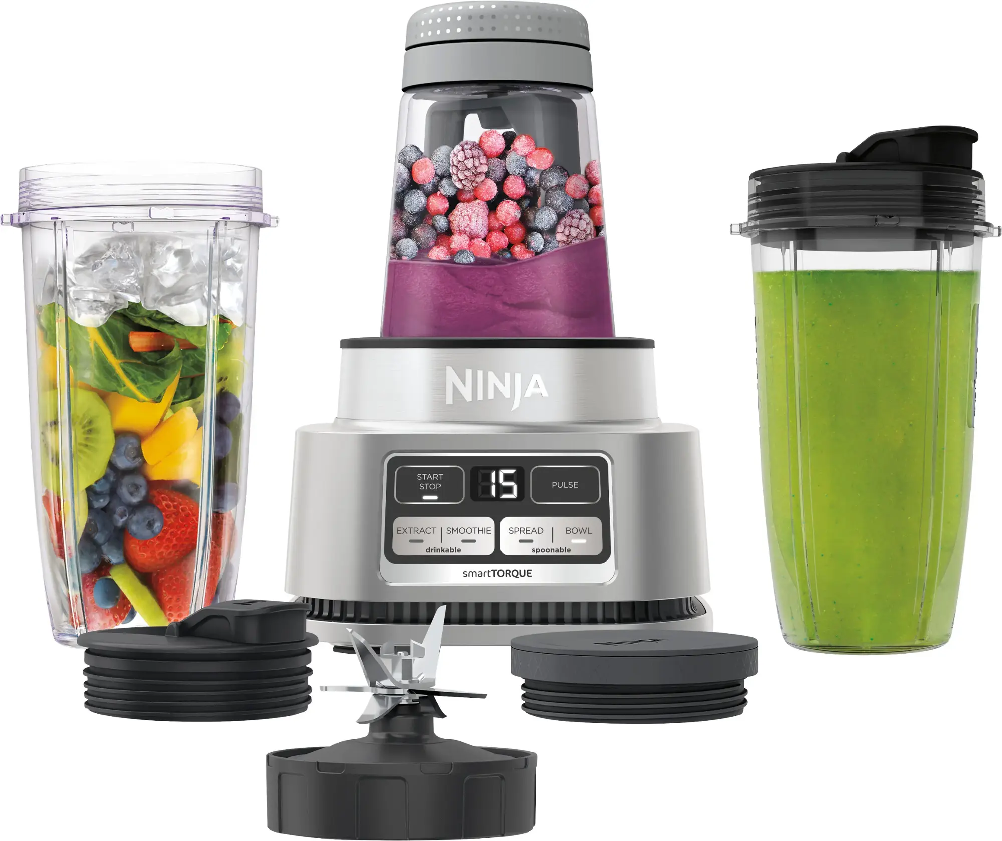 Ninja - Foodi Smoothie Bowl Maker and Nutrient Extractor 1200WP smartTORQUE 4 Auto-iQ Presets - Silver Ninja - Foodi Smoothie Bowl Maker and Nutrient Extractor 1200WP smartTORQUE 4 Auto-iQ Presets - Silver - Image 8