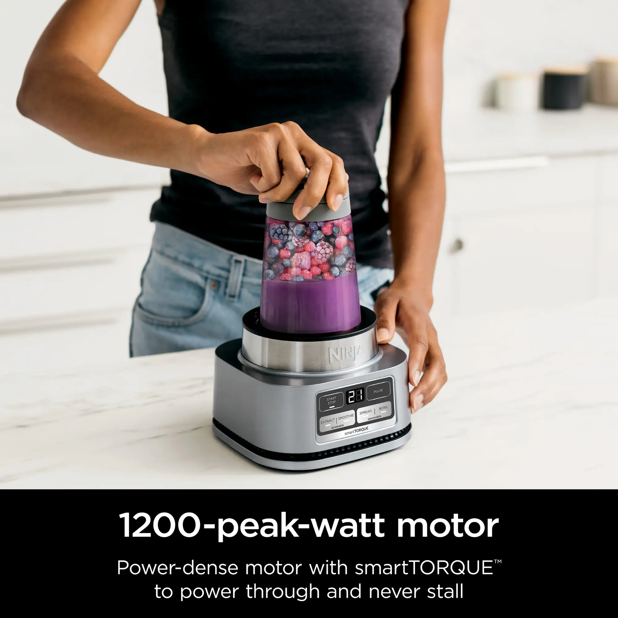 Ninja - Foodi Smoothie Bowl Maker and Nutrient Extractor 1200WP smartTORQUE 4 Auto-iQ Presets - Silver Ninja - Foodi Smoothie Bowl Maker and Nutrient Extractor 1200WP smartTORQUE 4 Auto-iQ Presets - Silver - Image 6
