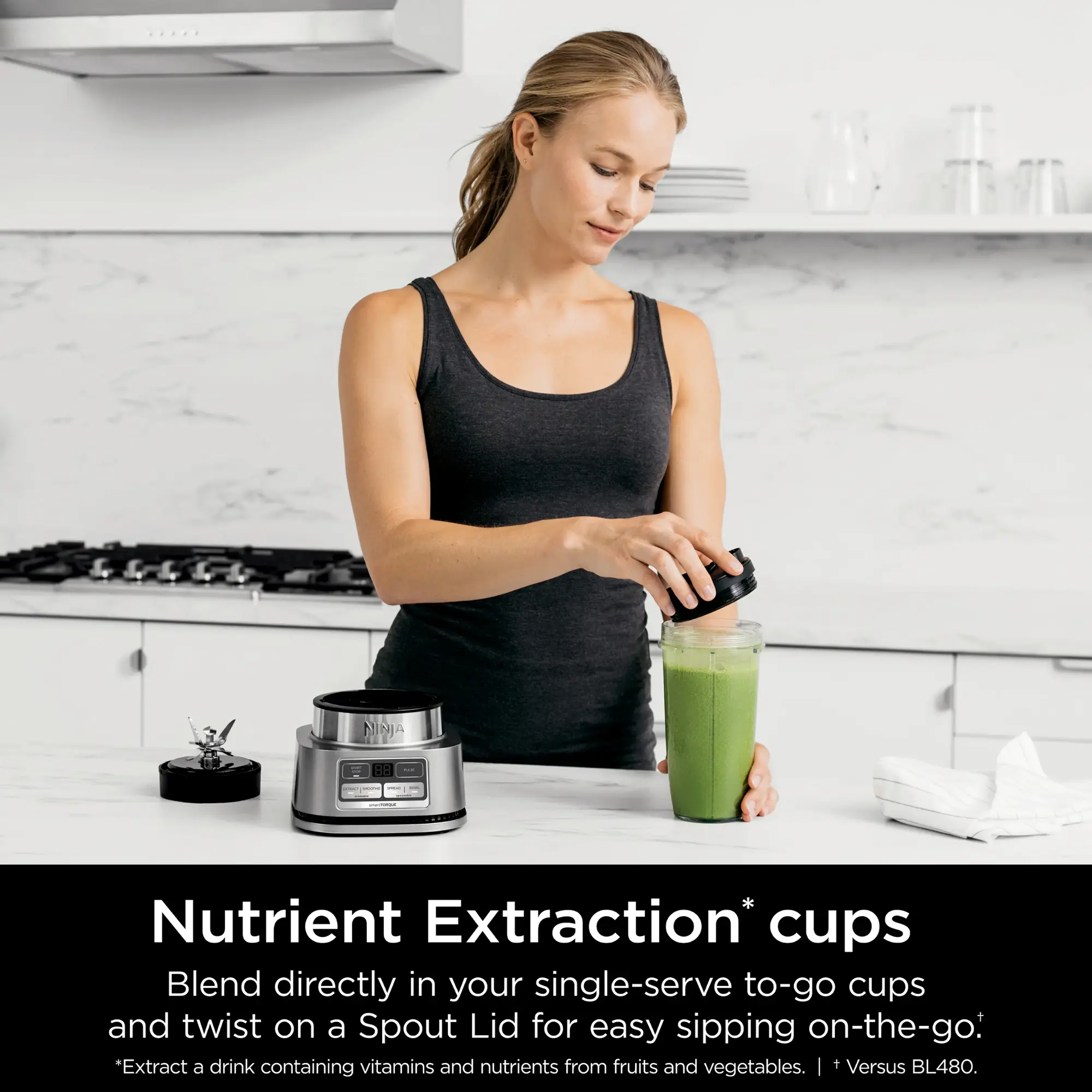 Ninja - Foodi Smoothie Bowl Maker and Nutrient Extractor 1200WP smartTORQUE 4 Auto-iQ Presets - Silver Ninja - Foodi Smoothie Bowl Maker and Nutrient Extractor 1200WP smartTORQUE 4 Auto-iQ Presets - Silver - Image 5